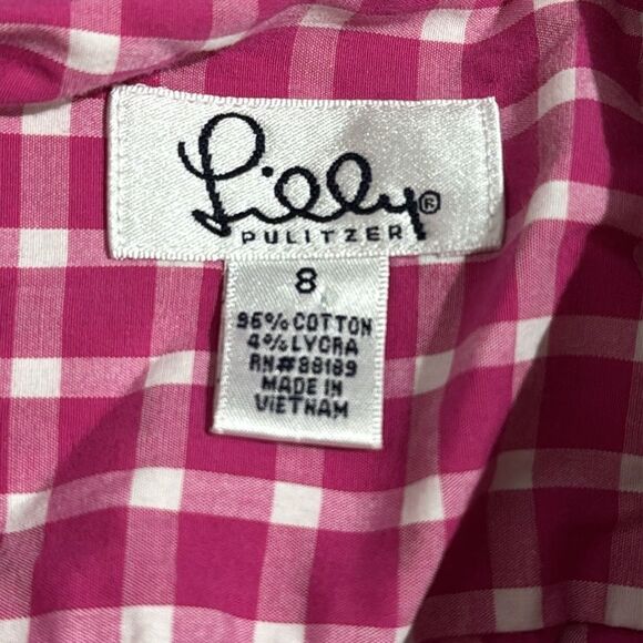 Lilly Pulitzer Plaid Gingham Button-Up Shirt size 8 - Picture 9 of 11